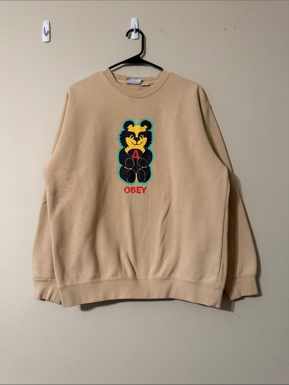 Obey Tan Gummy Bear Crewneck Sweatshirt